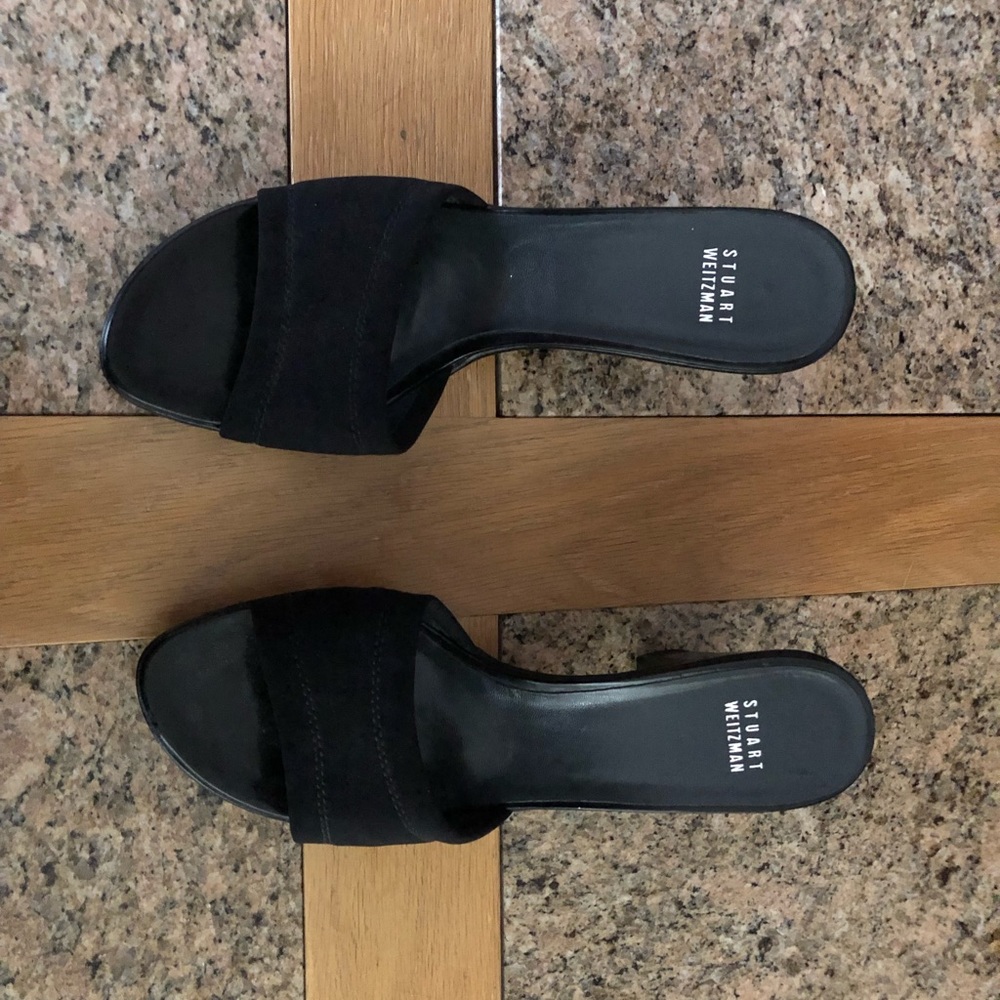 Black Stuart Weitzman mules